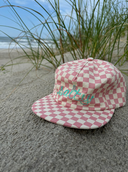 Custom Chainstitch Checkerboard Camp Hat